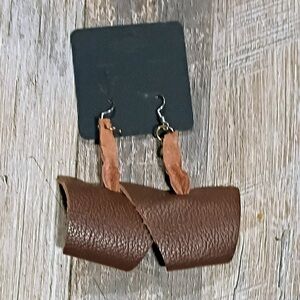 Brown Leather Earrings